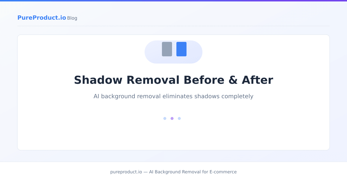 Product photo before and after AI background removal showing shadow elimination