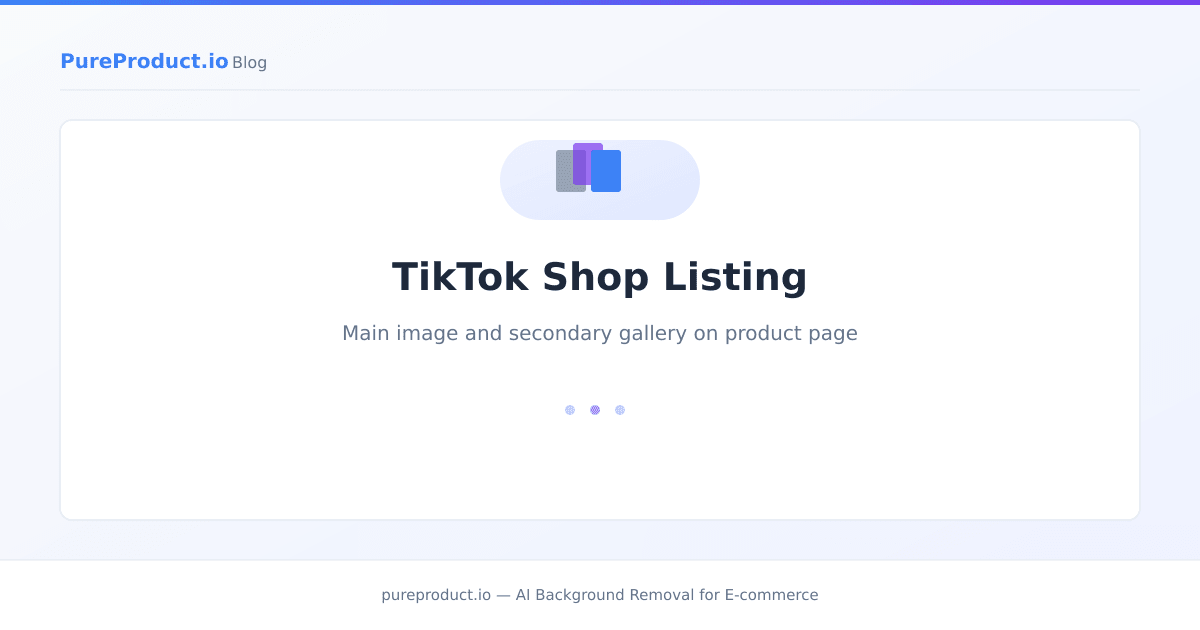 TikTok Shop product listing page showing main image and secondary images in the product gallery
